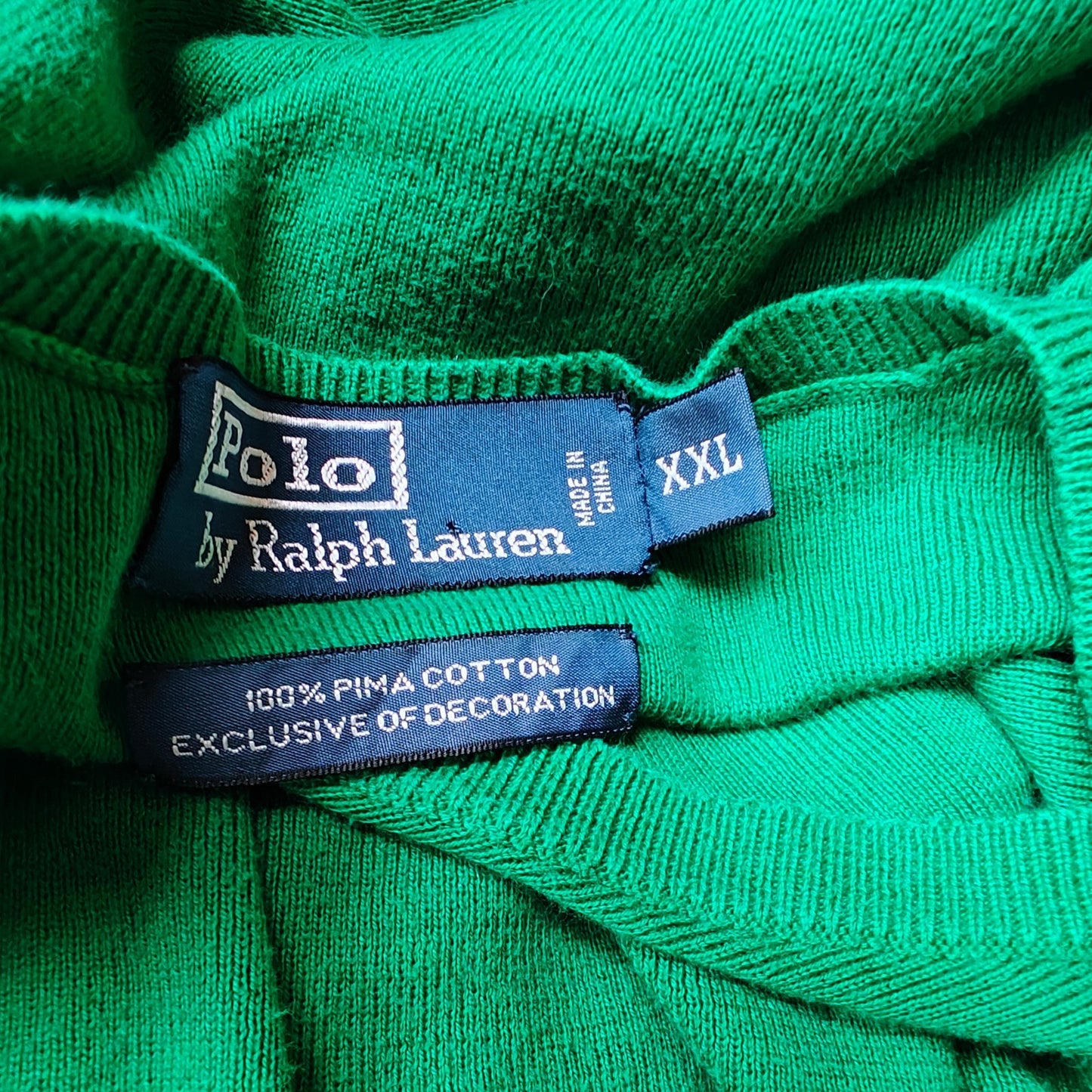 Green V-Neck Cotton Sweater