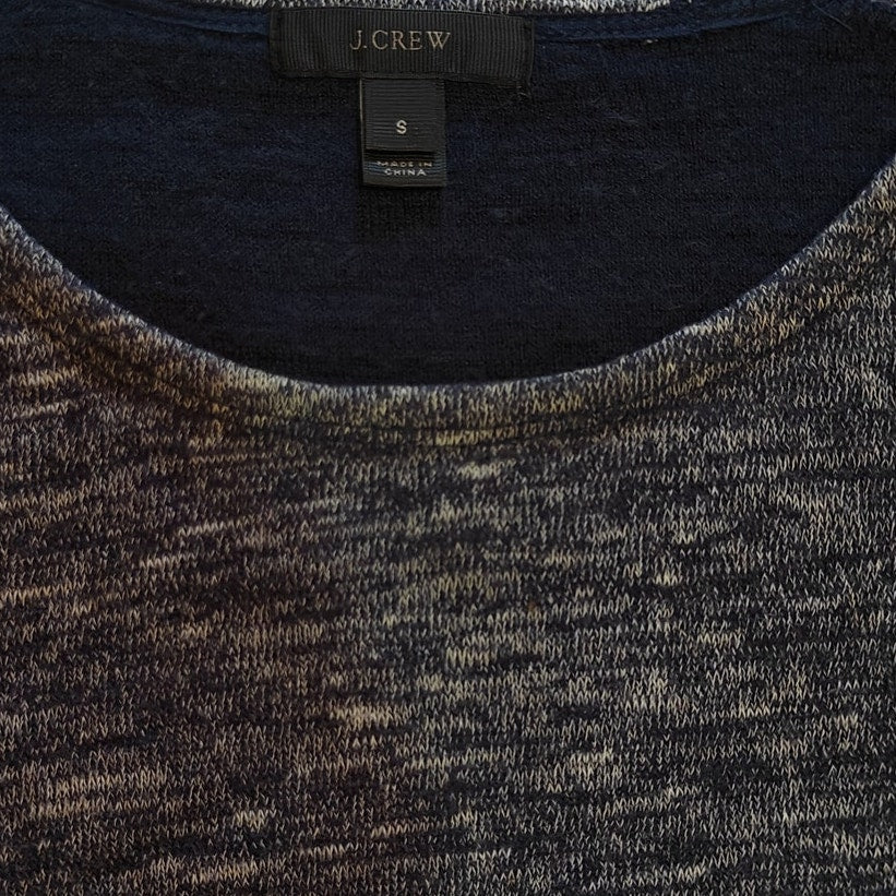 Gray and Navy Colorblock Knit Sweater