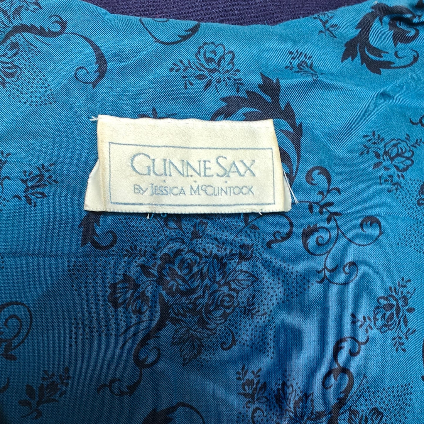 Vintage Blue Prairie Midi Dress with Lace Collar