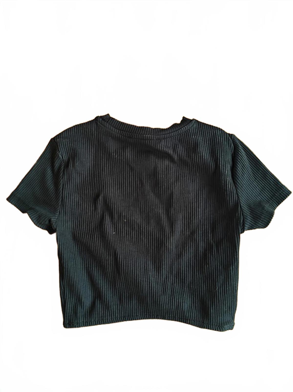 Black Fitted Crop Tee