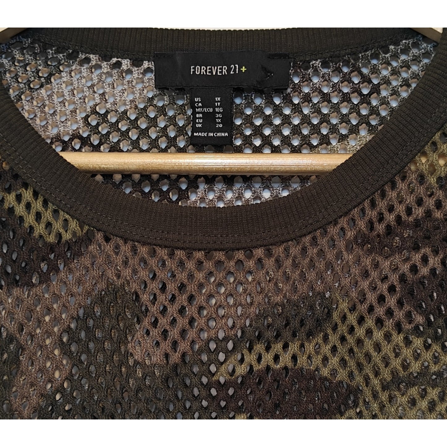 Camo Fishnet Mesh Cropped Top