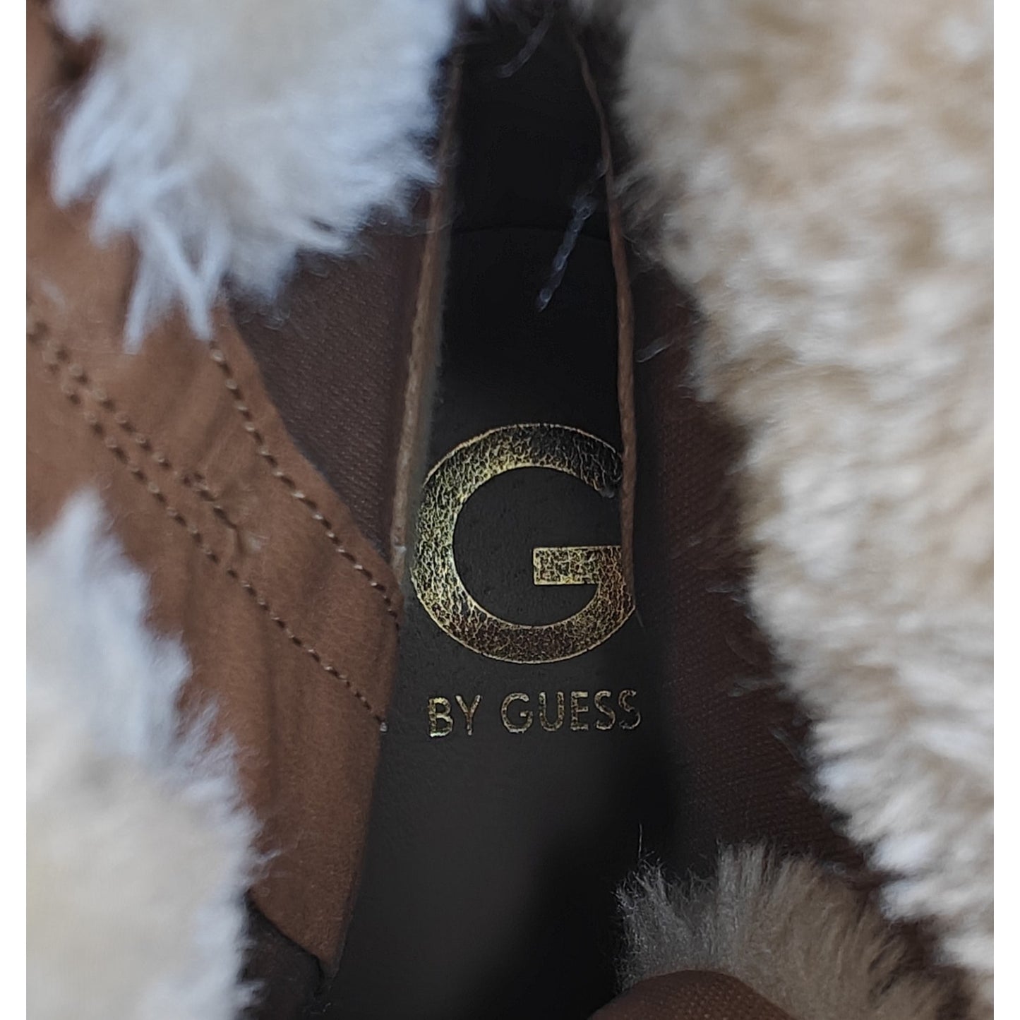 Tan Faux Fur Lace Up Ankle Boots