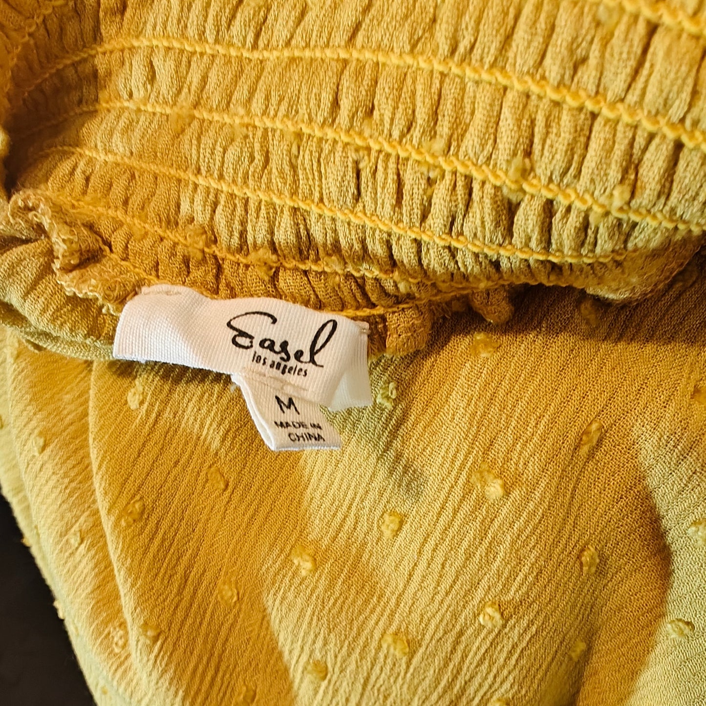 Mustard Yellow Swiss Dot Blouse