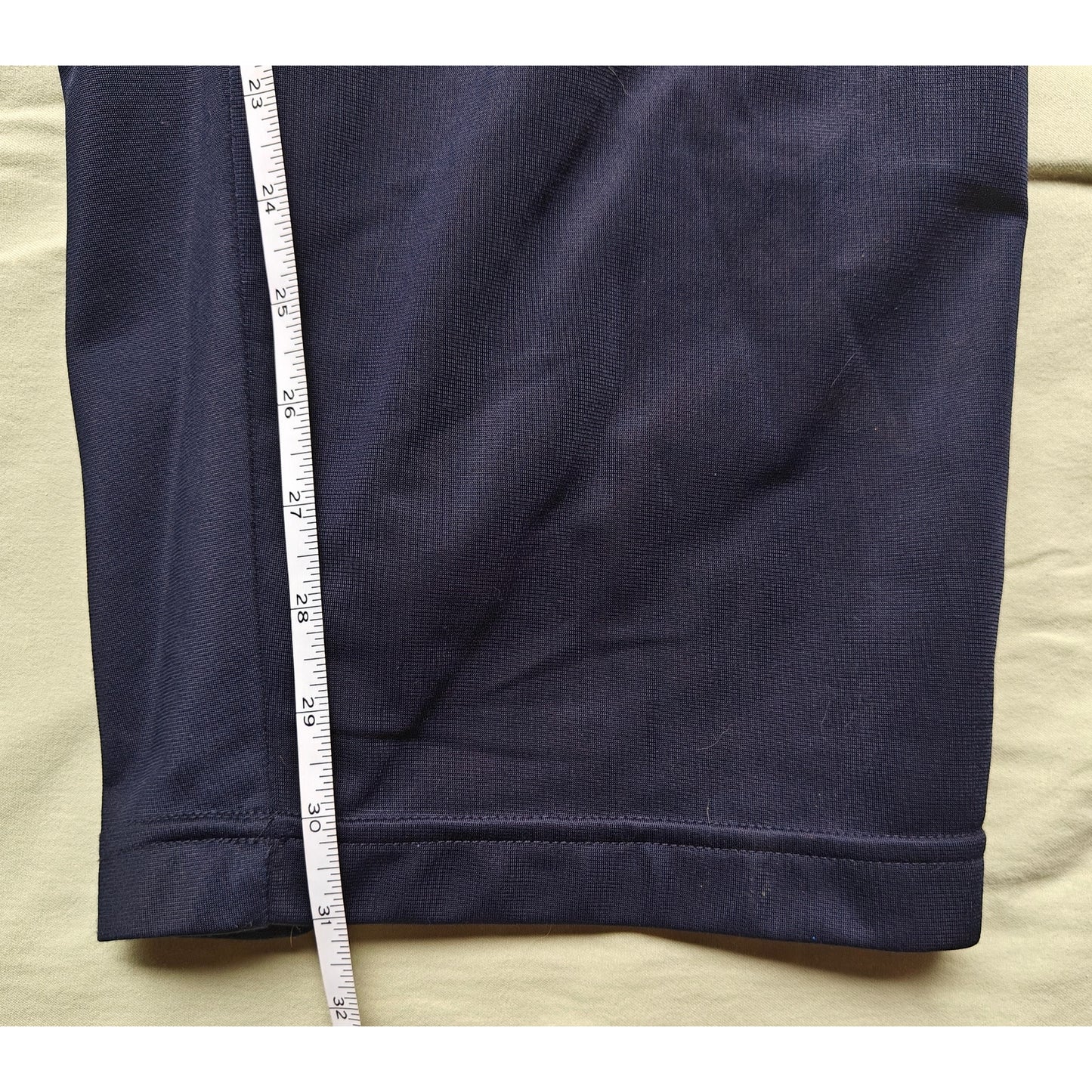 Navy Track Pants With Side Stripe and Elastic Waist