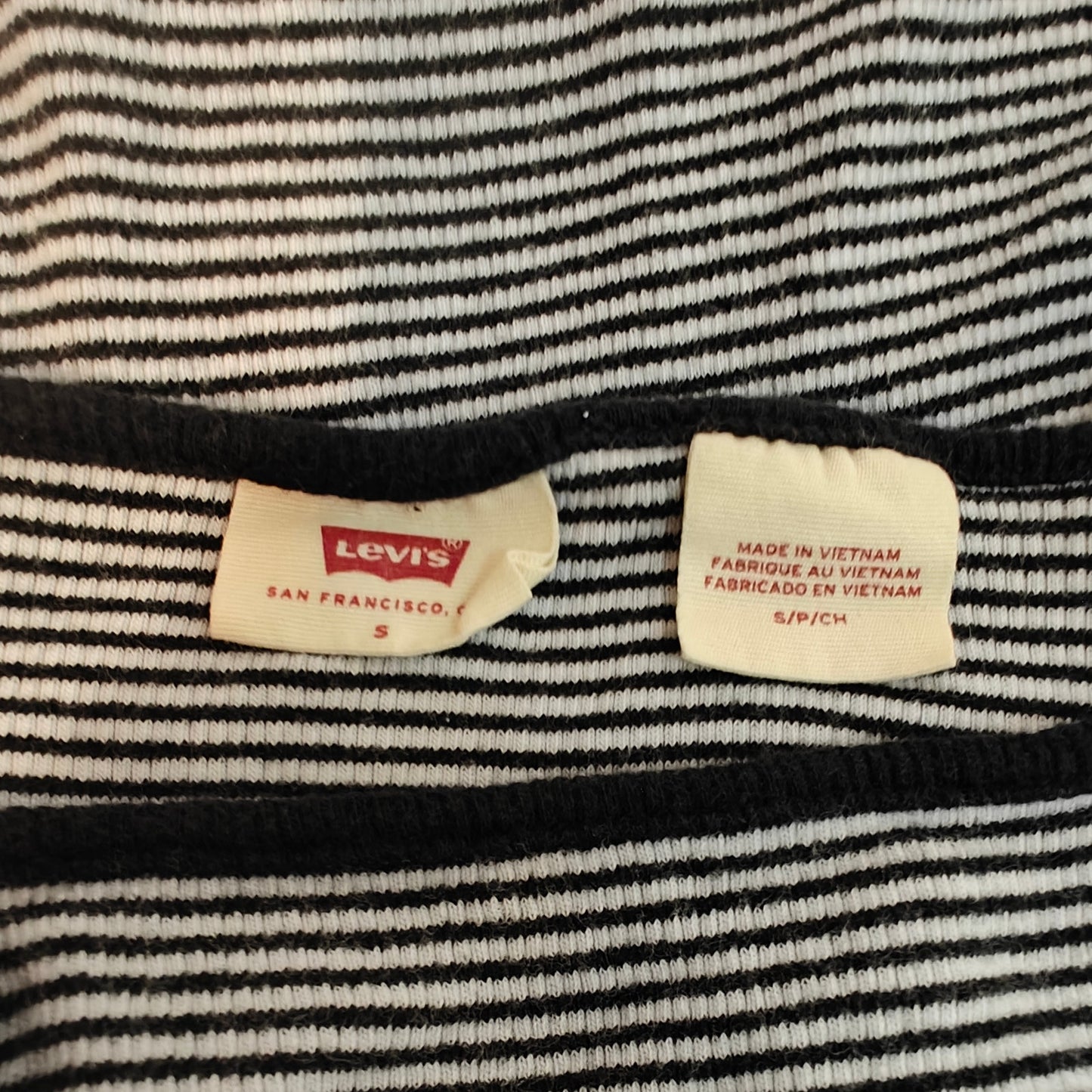 Black and White Striped Cropped Cami Tank