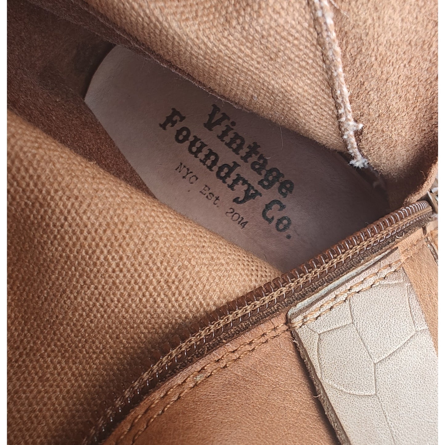 Tan Leather Riding Boots With Sherpa Cuff