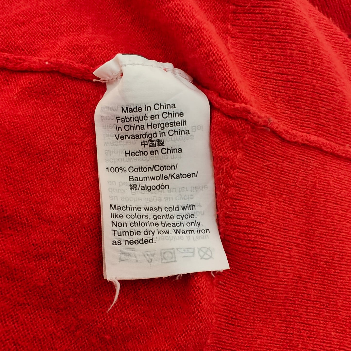 Red Cotton Button Front Cardigan Sweater