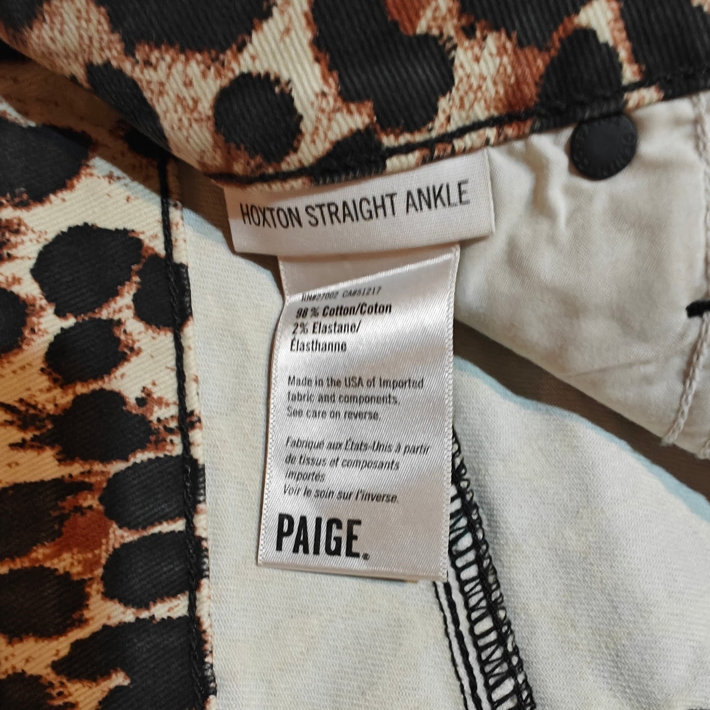 Hoxton Straight Ankle Leopard Print Jeans