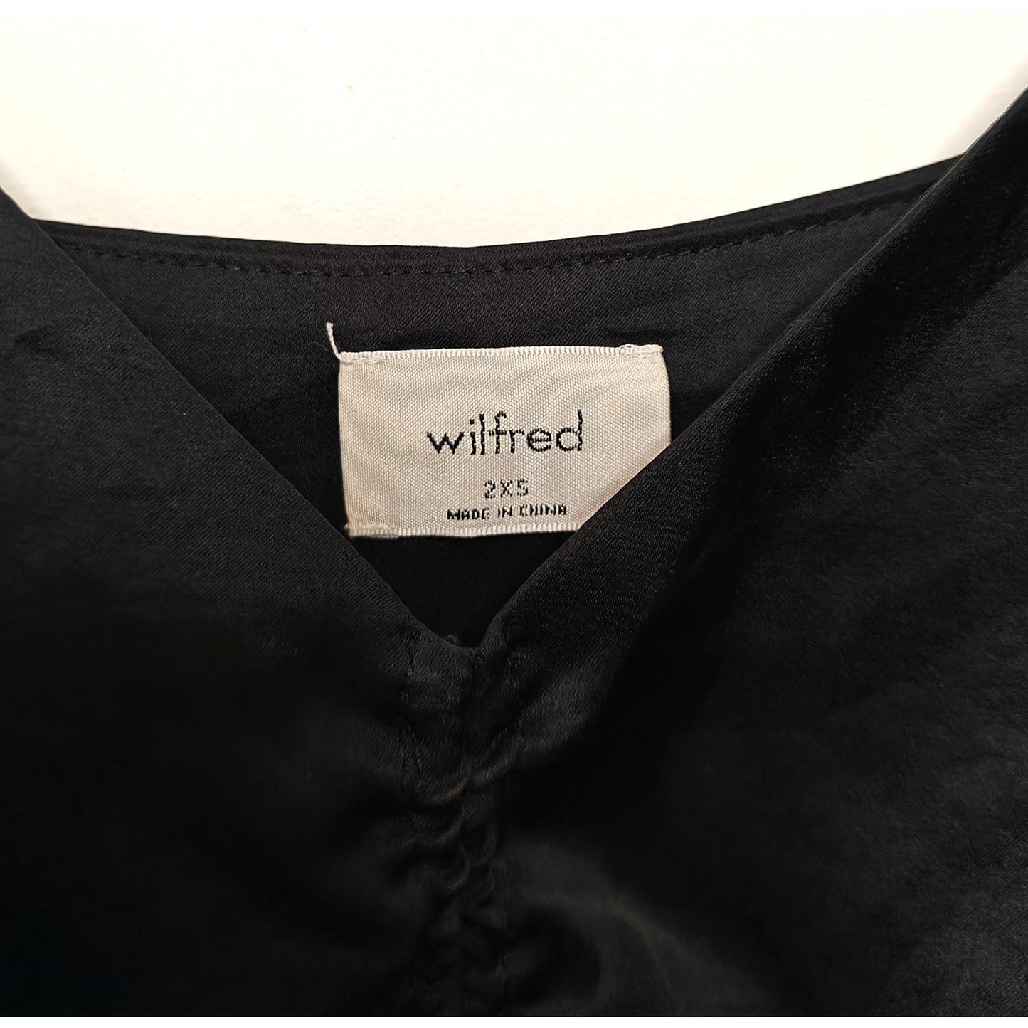 Black Ruched Satin Cami Top