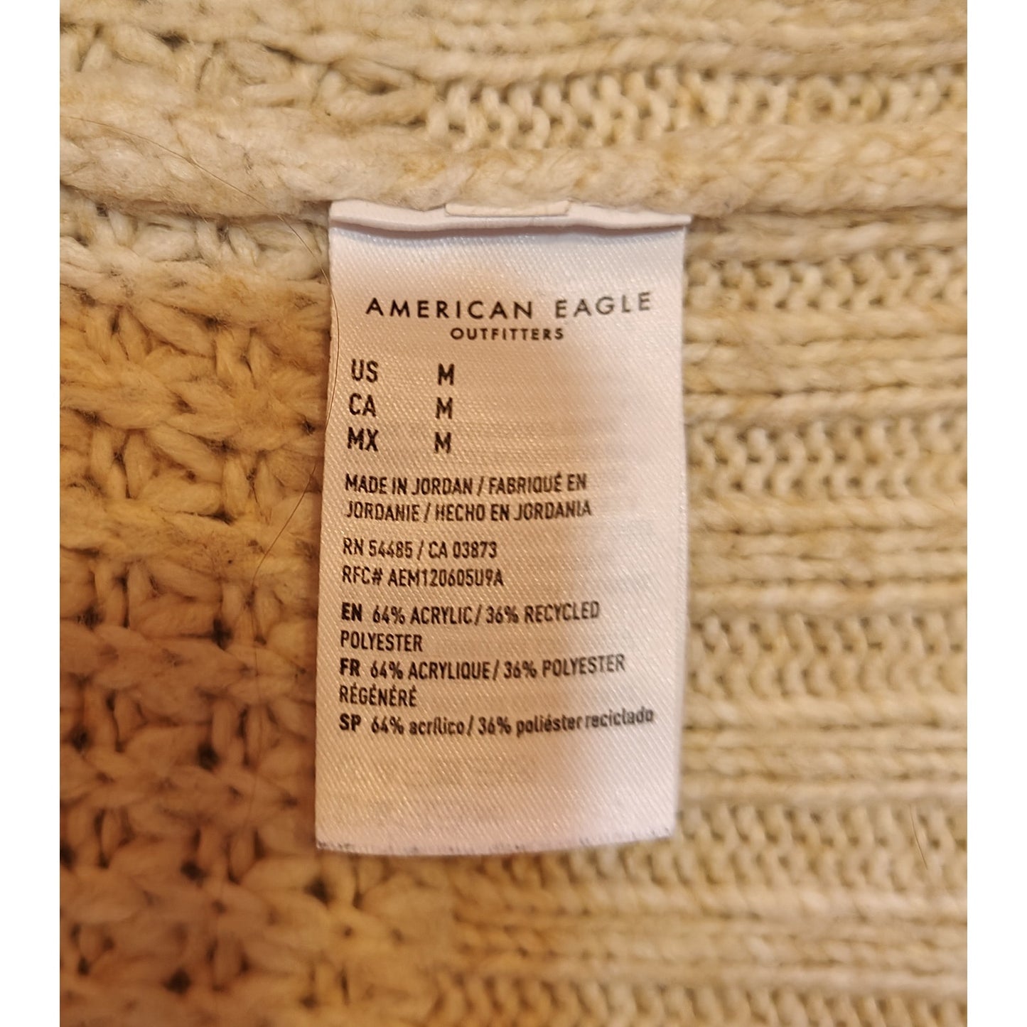 Cream Chunky Knit V-Neck Sweater