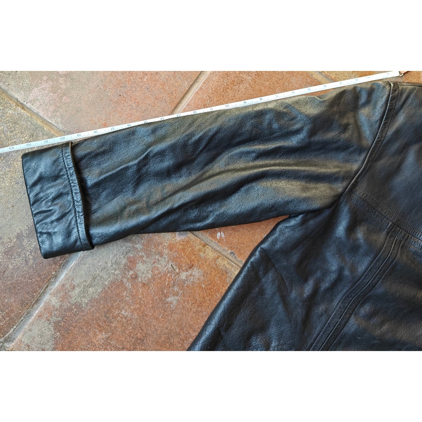 Vintage Black Leather Car Coat Black