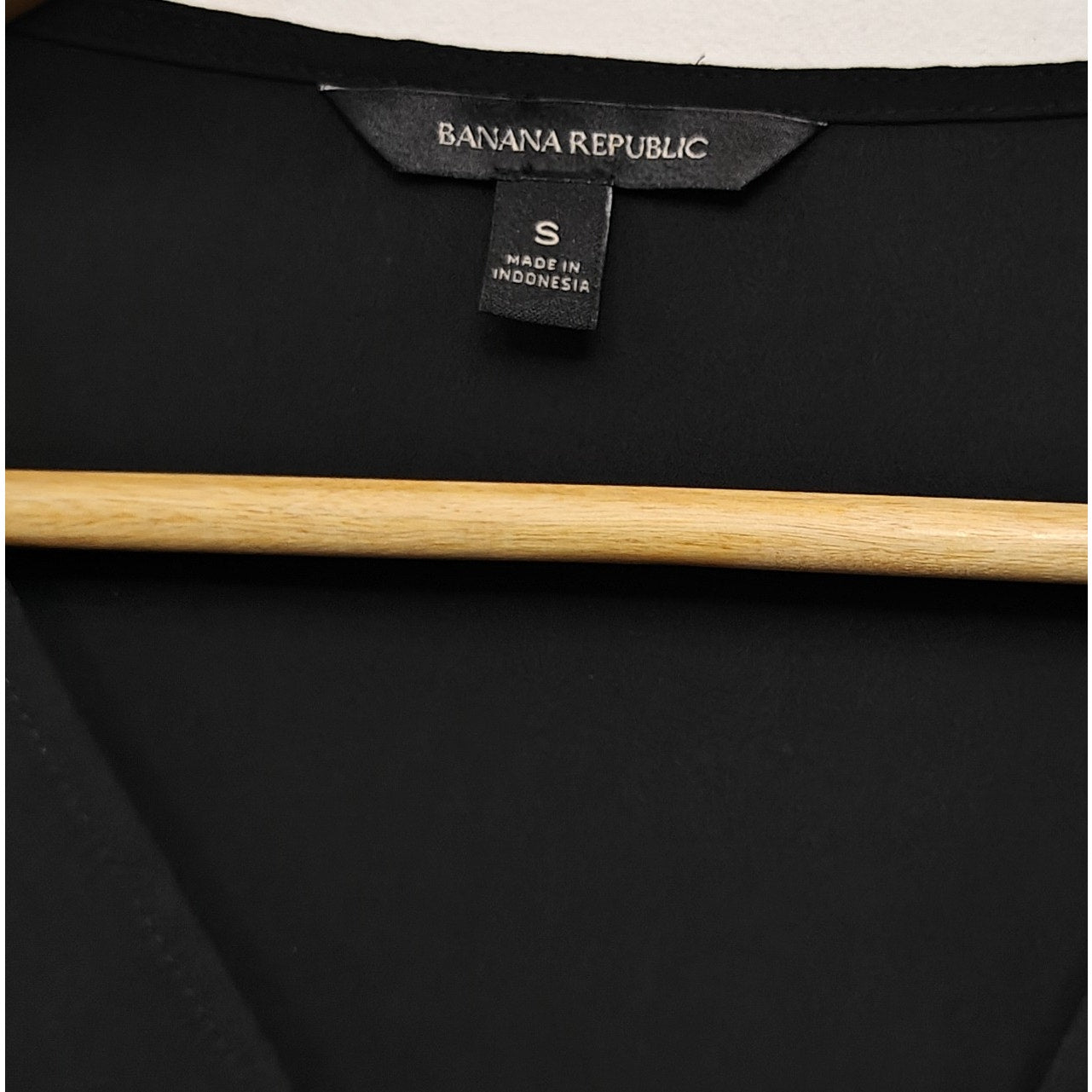 Black Draped Surplice V-Neck