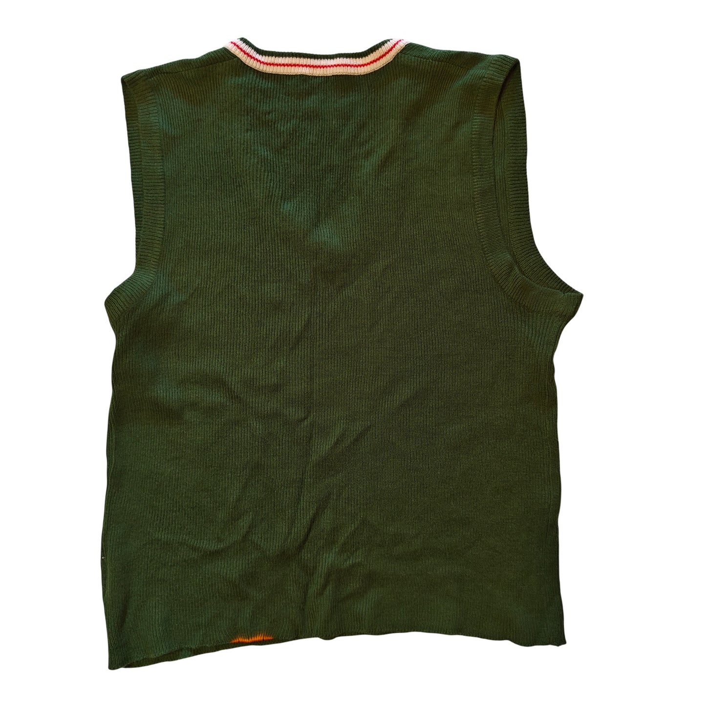 Vintage Green V-Neck Sweater Vest