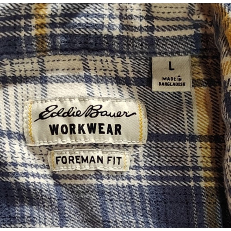 Workwear Blue and Yellow Plaid Flannel Shirt