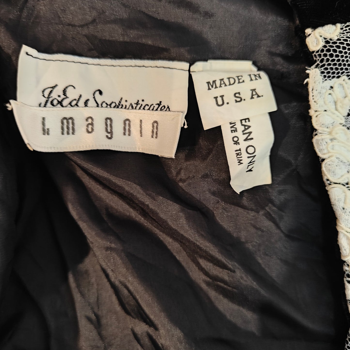 Vintage Black Velvet and Lace Dress with Bolero Jacket