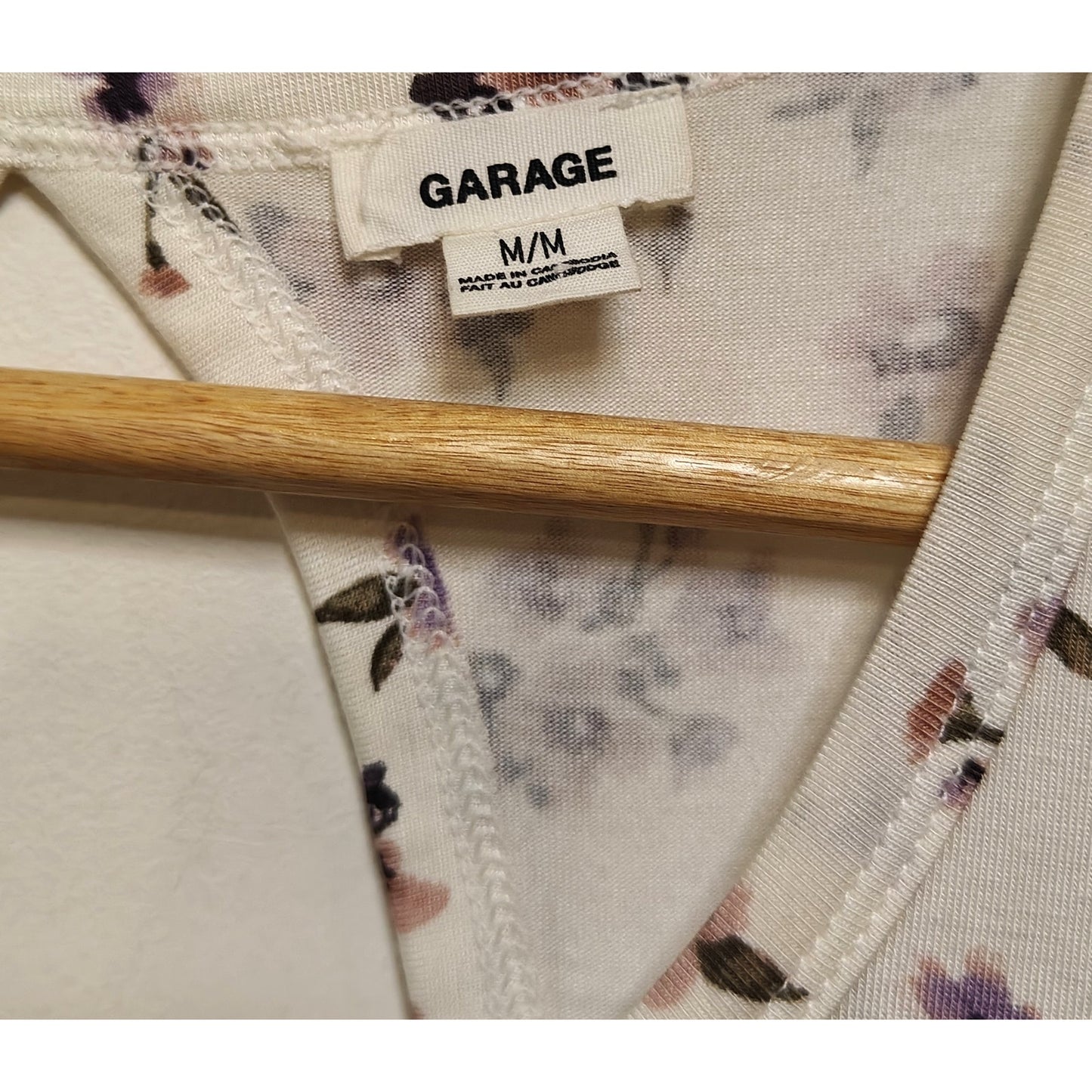 Floral Print Tee with Keyhole Back