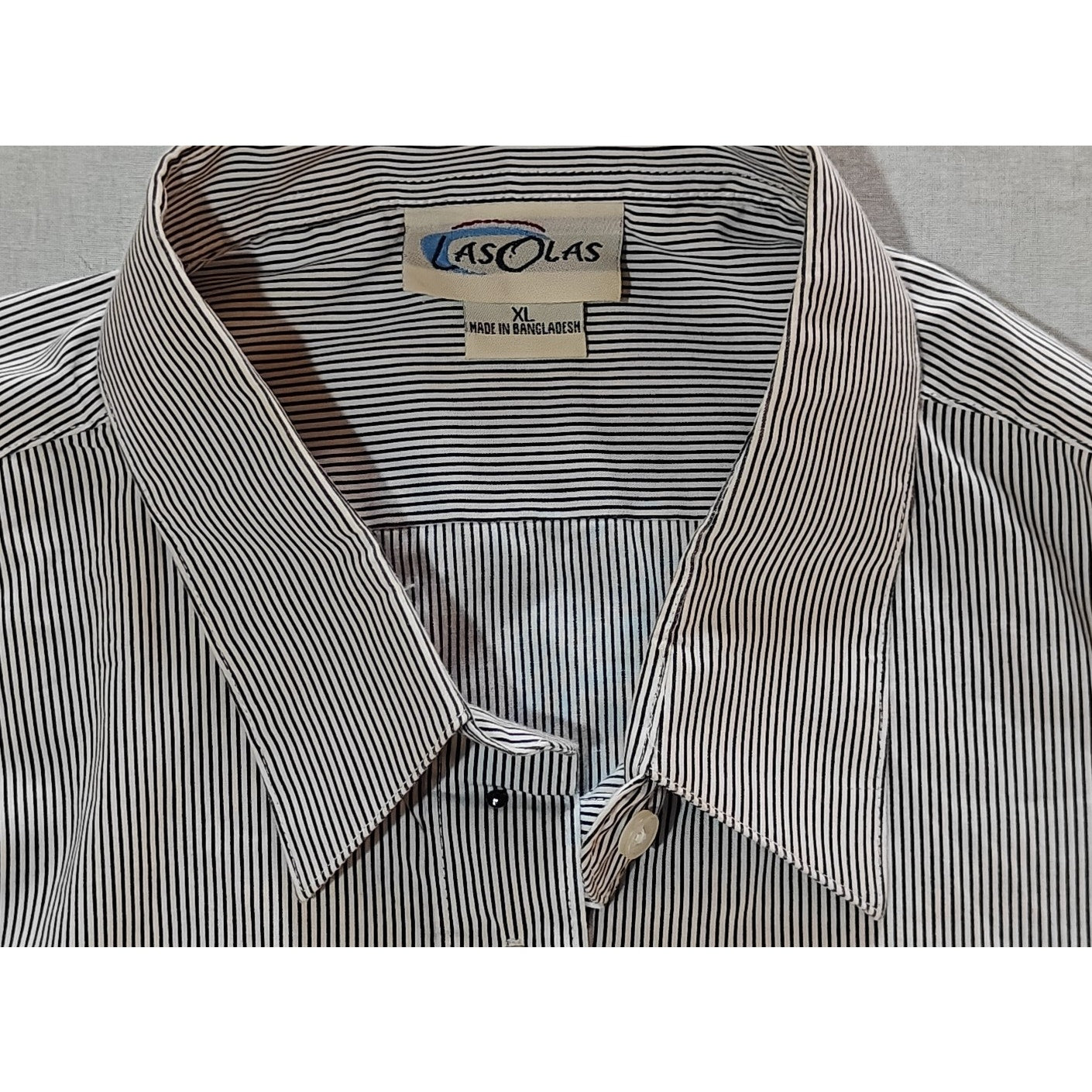 Cardinal Embroidered Striped Button Up Shirt