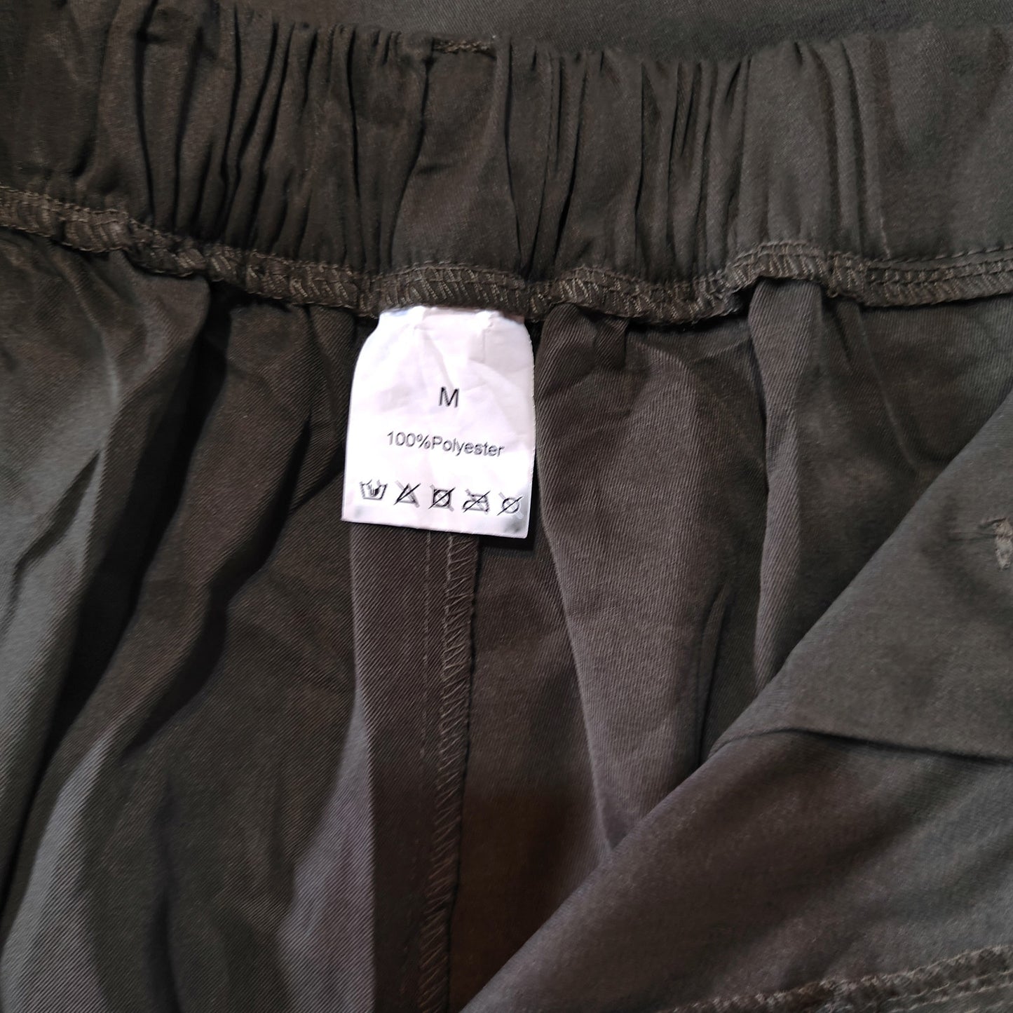 Olive Green Wide Leg Cargo Pants