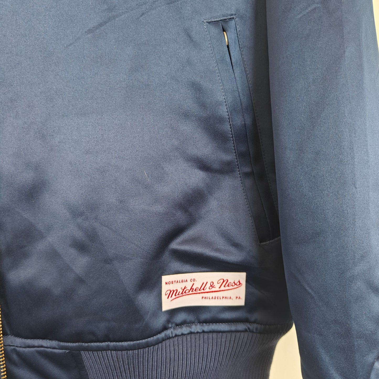 Team USA Navy Olympic Satin Bomber Jacket