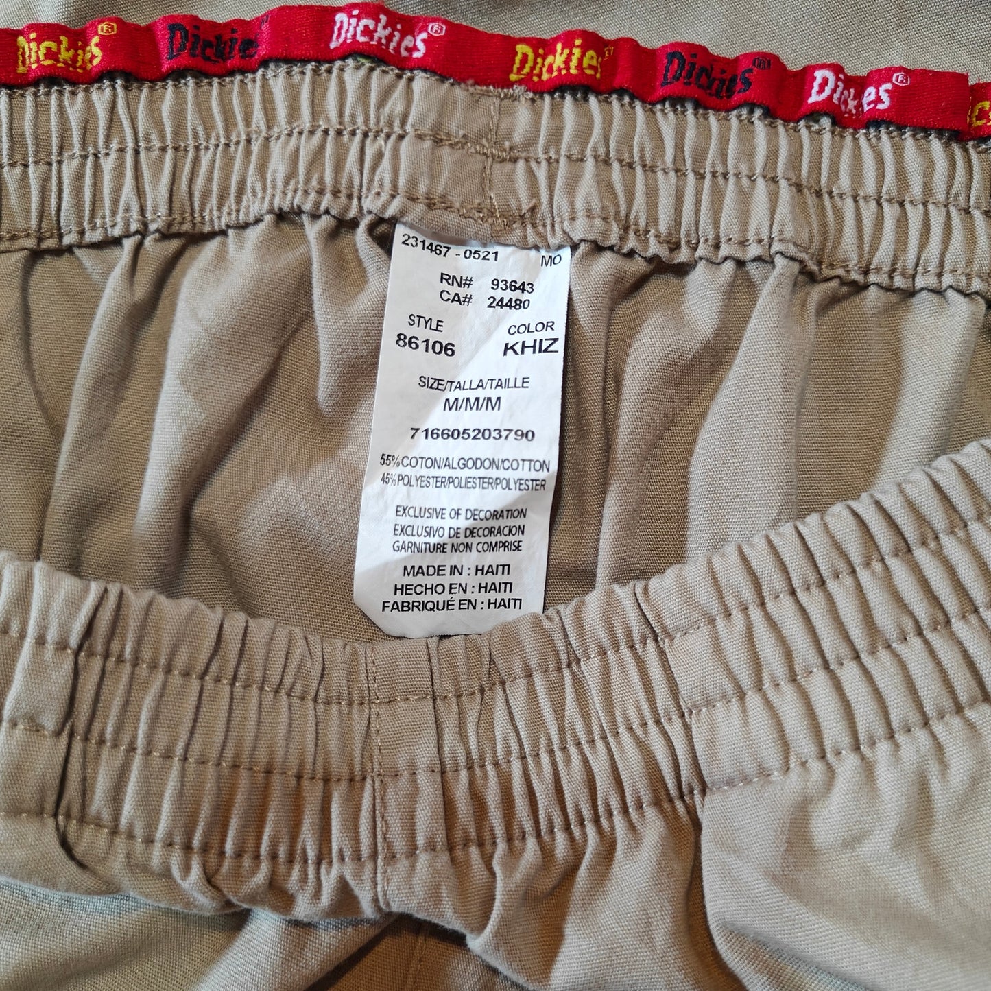 Khaki Elastic Waist Work Pants