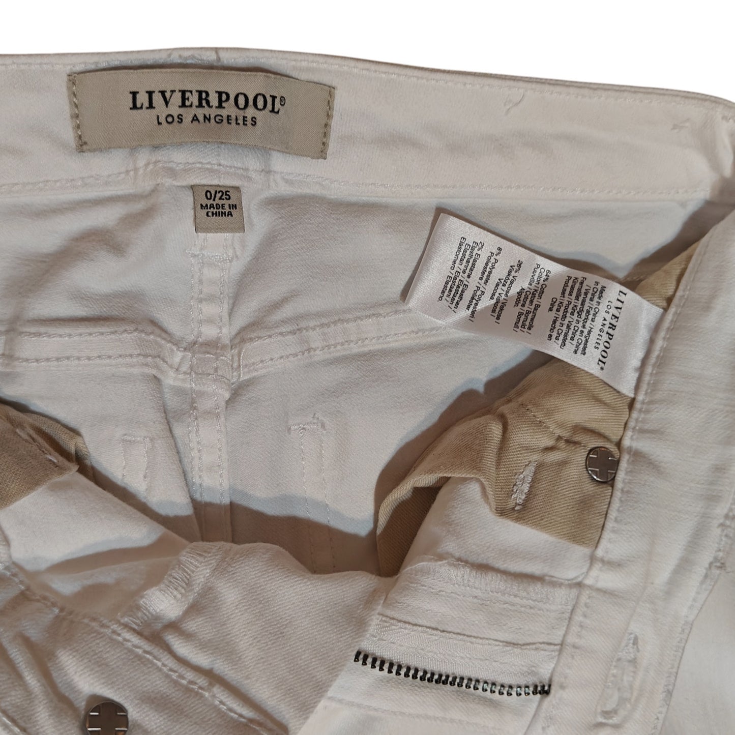 White Cropped Raw Hem Jeans