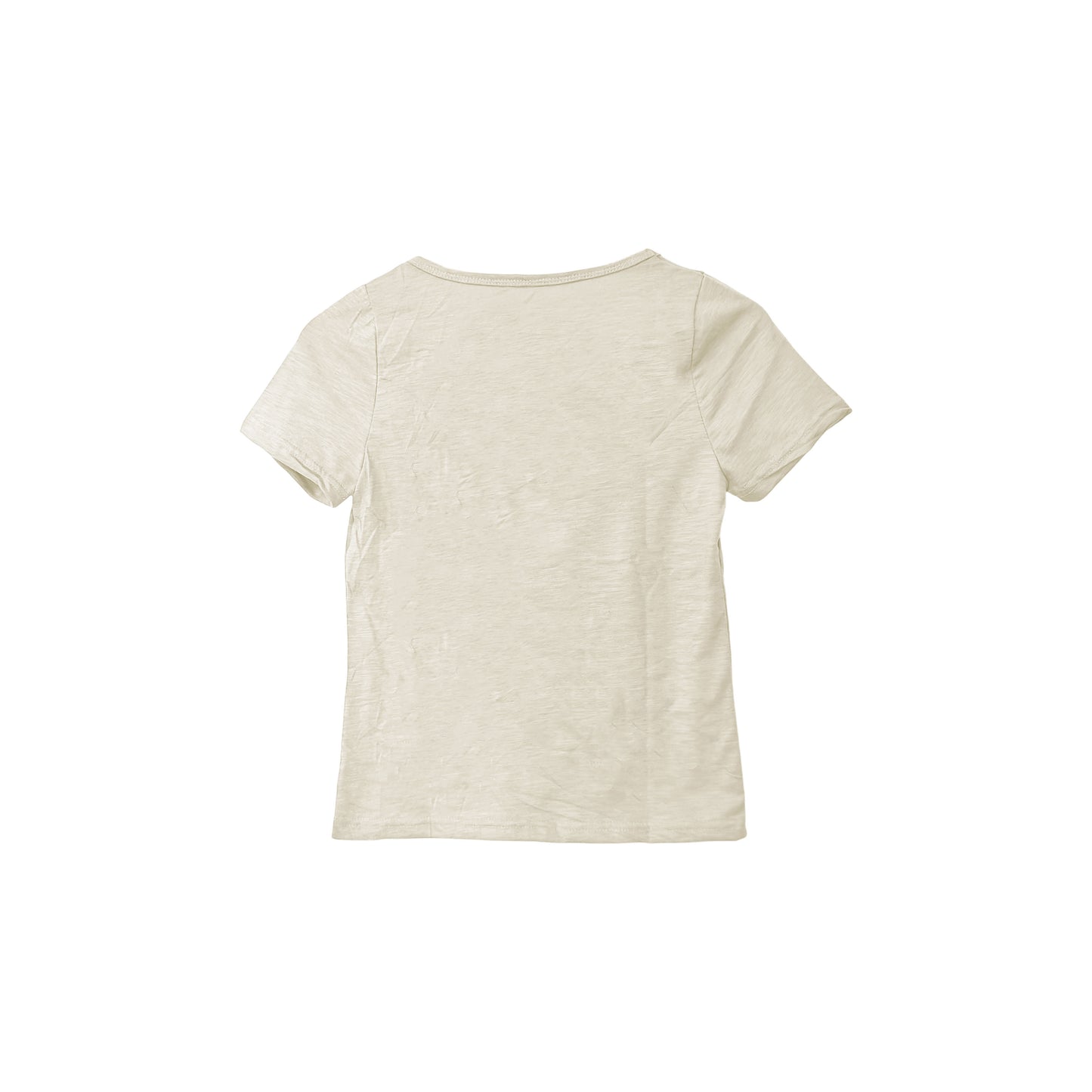 Cream Cotton Scoop Neck Tee