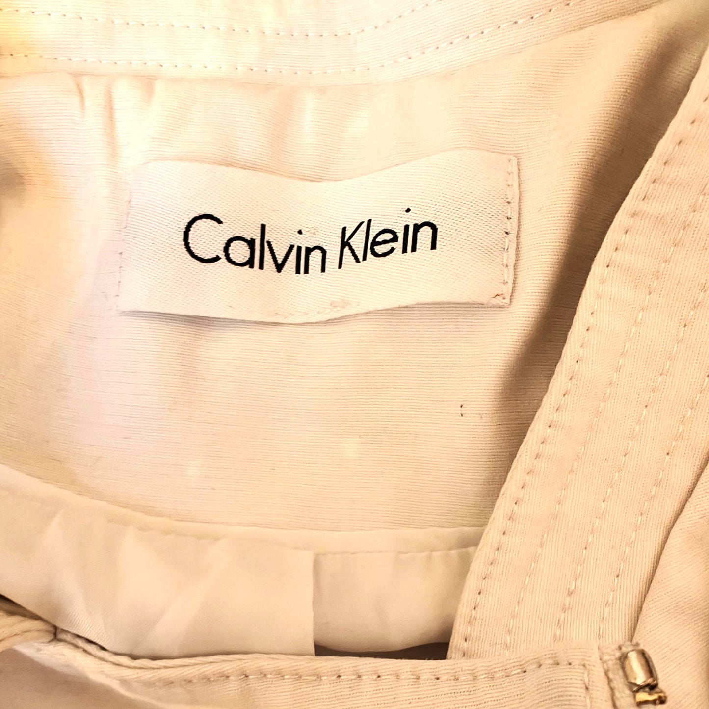 White Cotton Twill Moto Jacket
