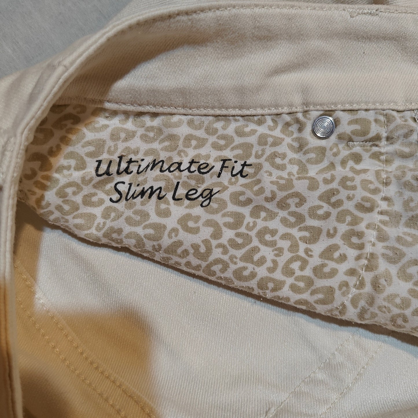 Cream Platinum Denim Slim Leg Jeans