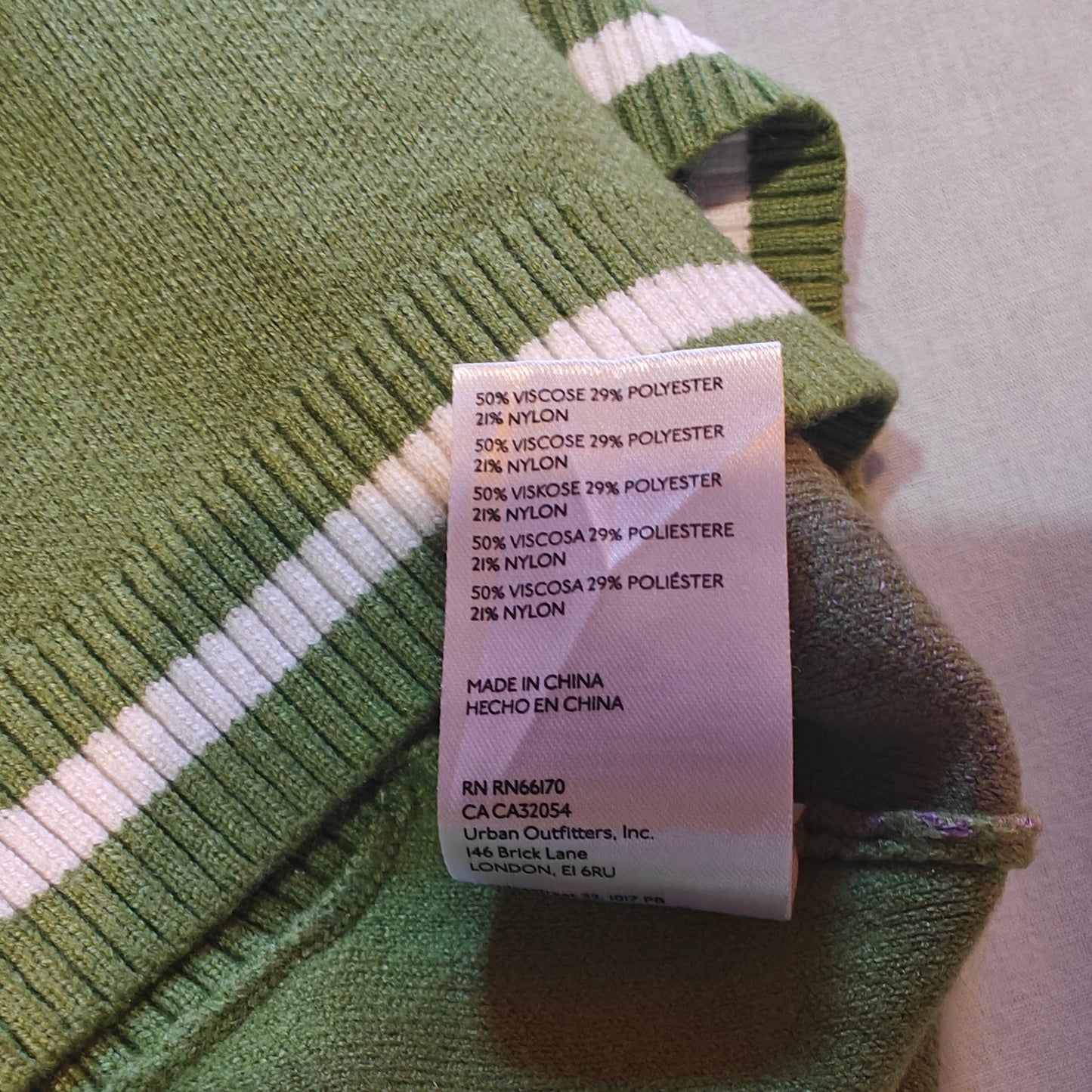 Green and Purple Striped Sweater Vest