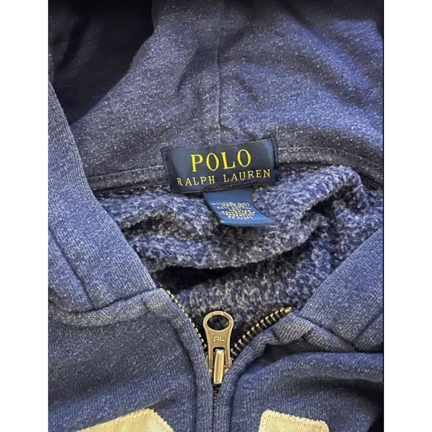 Blue Zip-Up Logo Hoodie