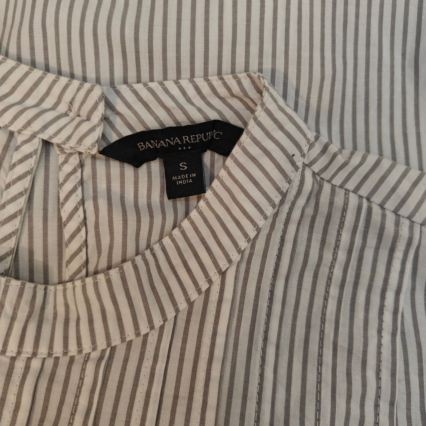 Striped Mock Neck Blouse
