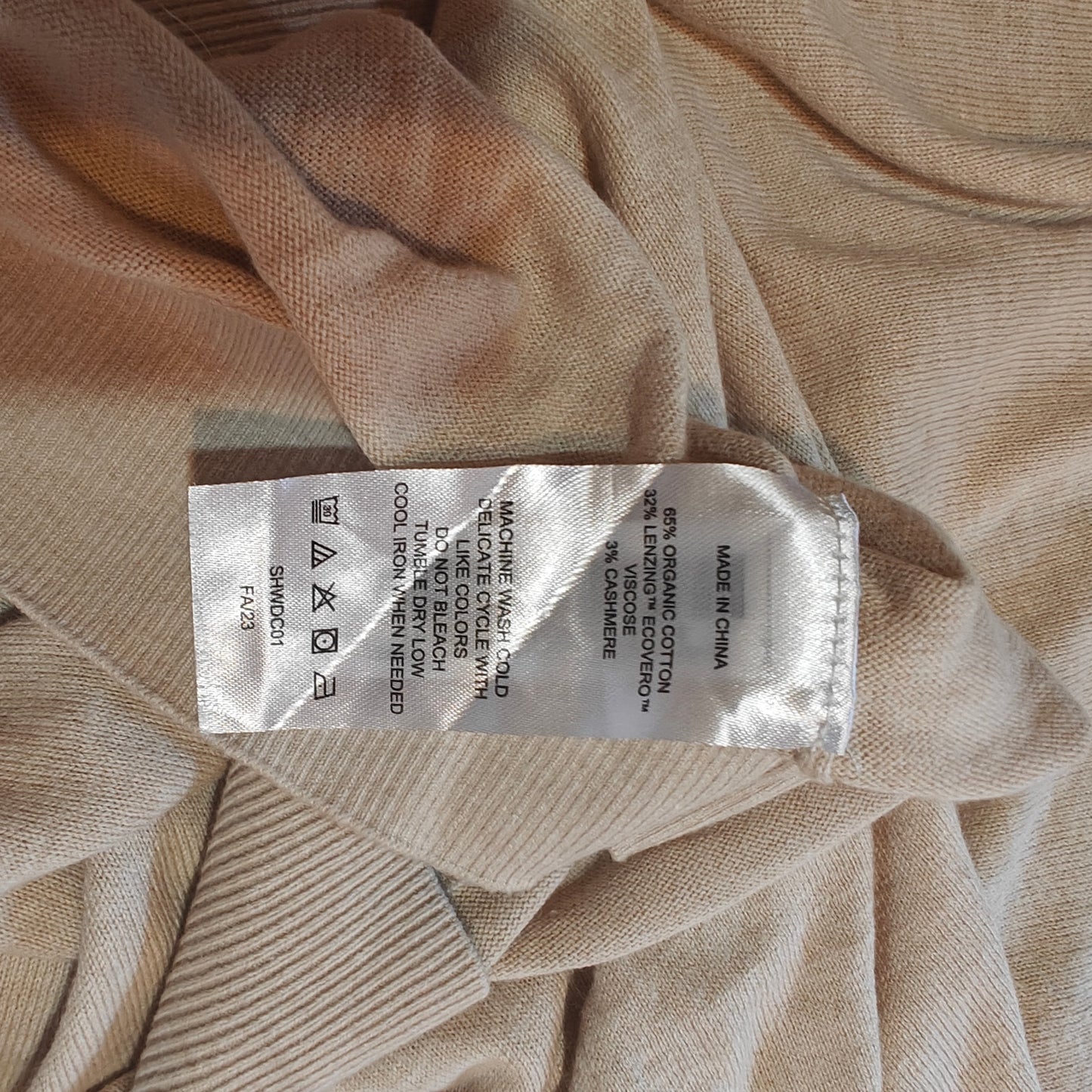 Beige Heathered Quarter Zip Pullover Sweater