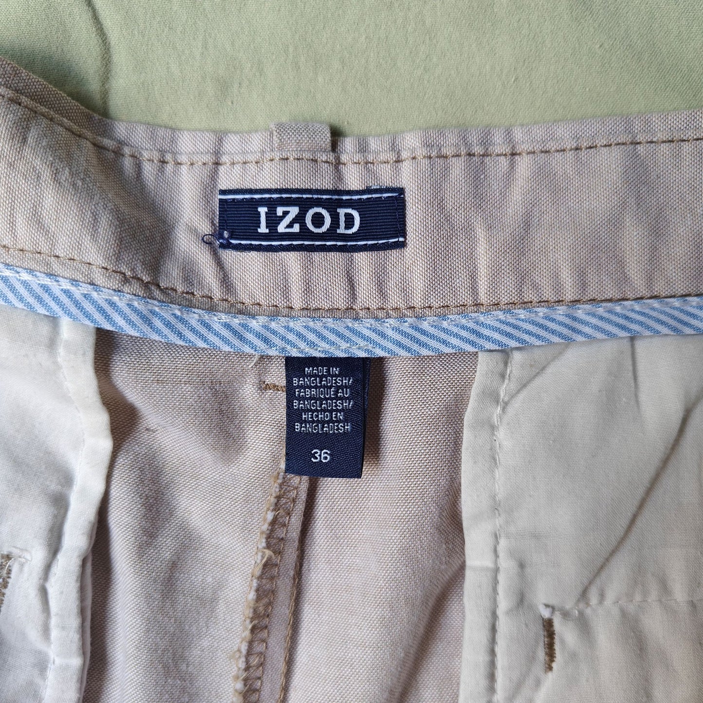Khaki Linen-Blend Chino Shorts