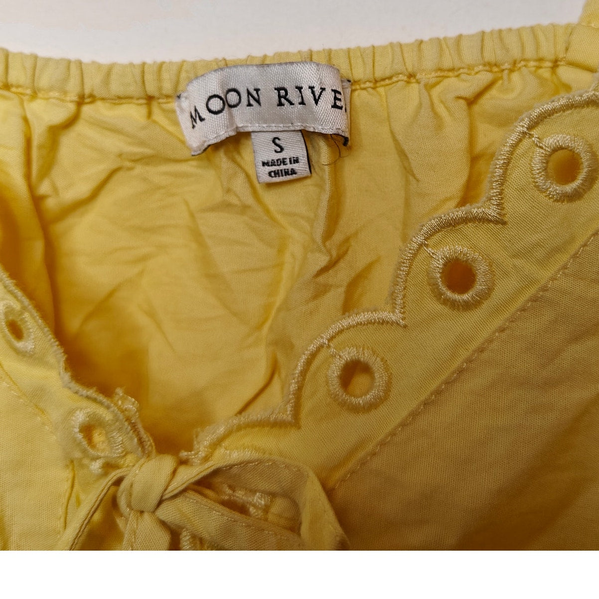 Yellow Eyelet Lace Trim Babydoll Cami