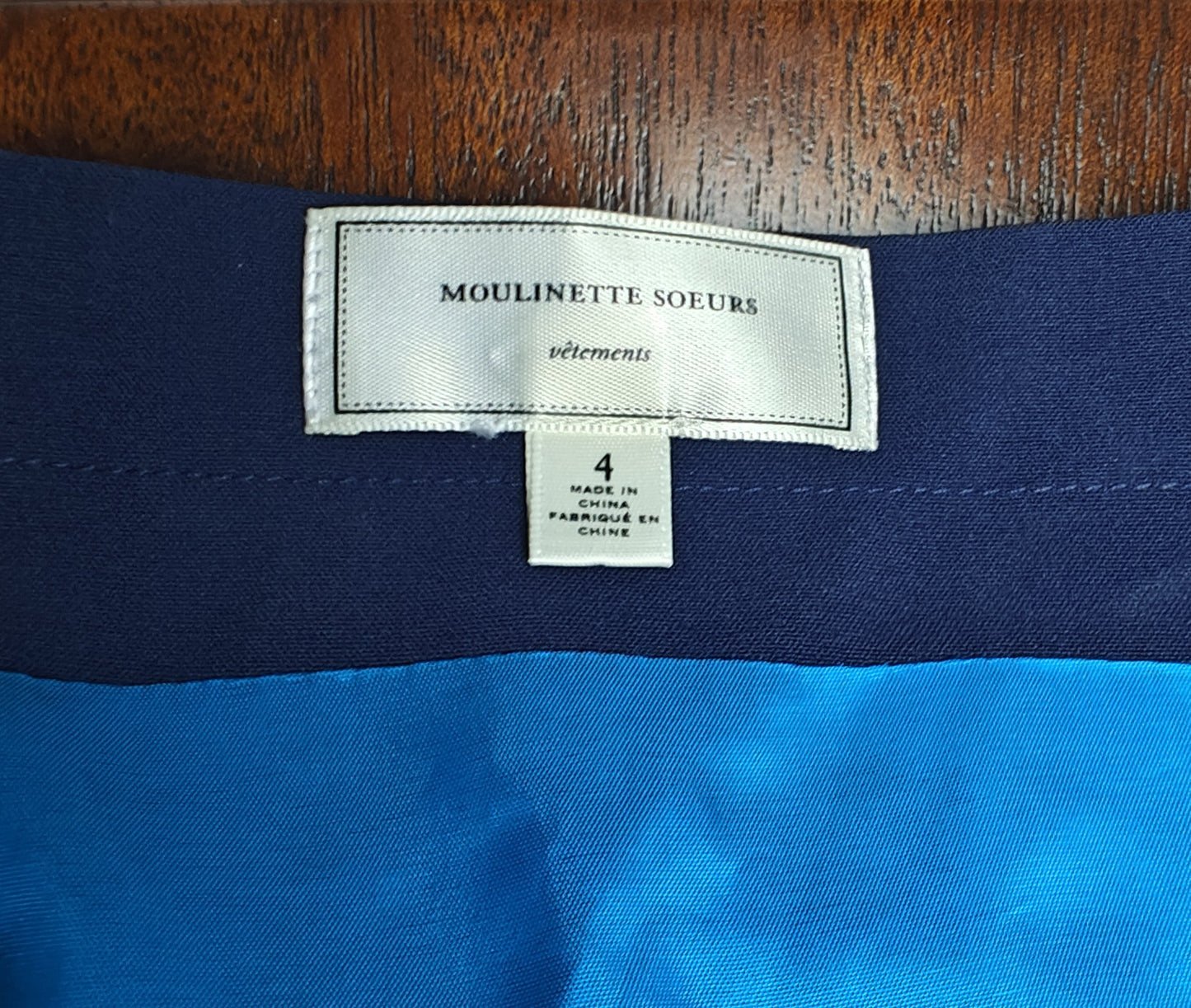 Navy A-Line Mini Dress with Button Detail