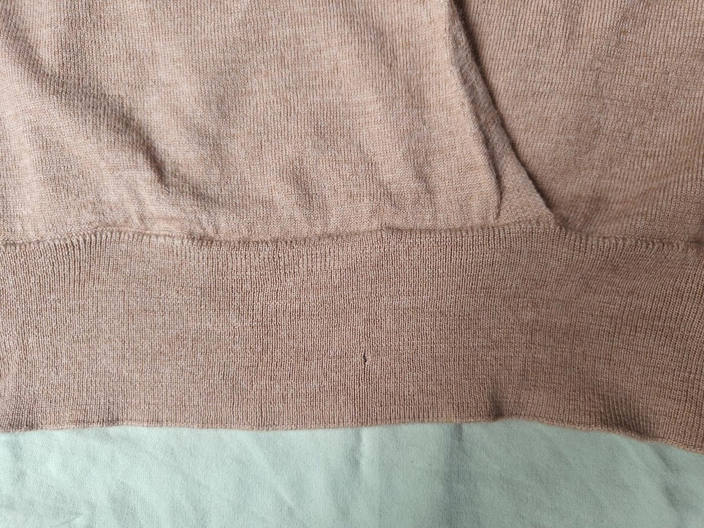 Tan Faux Wrap Wool Blend Sweater