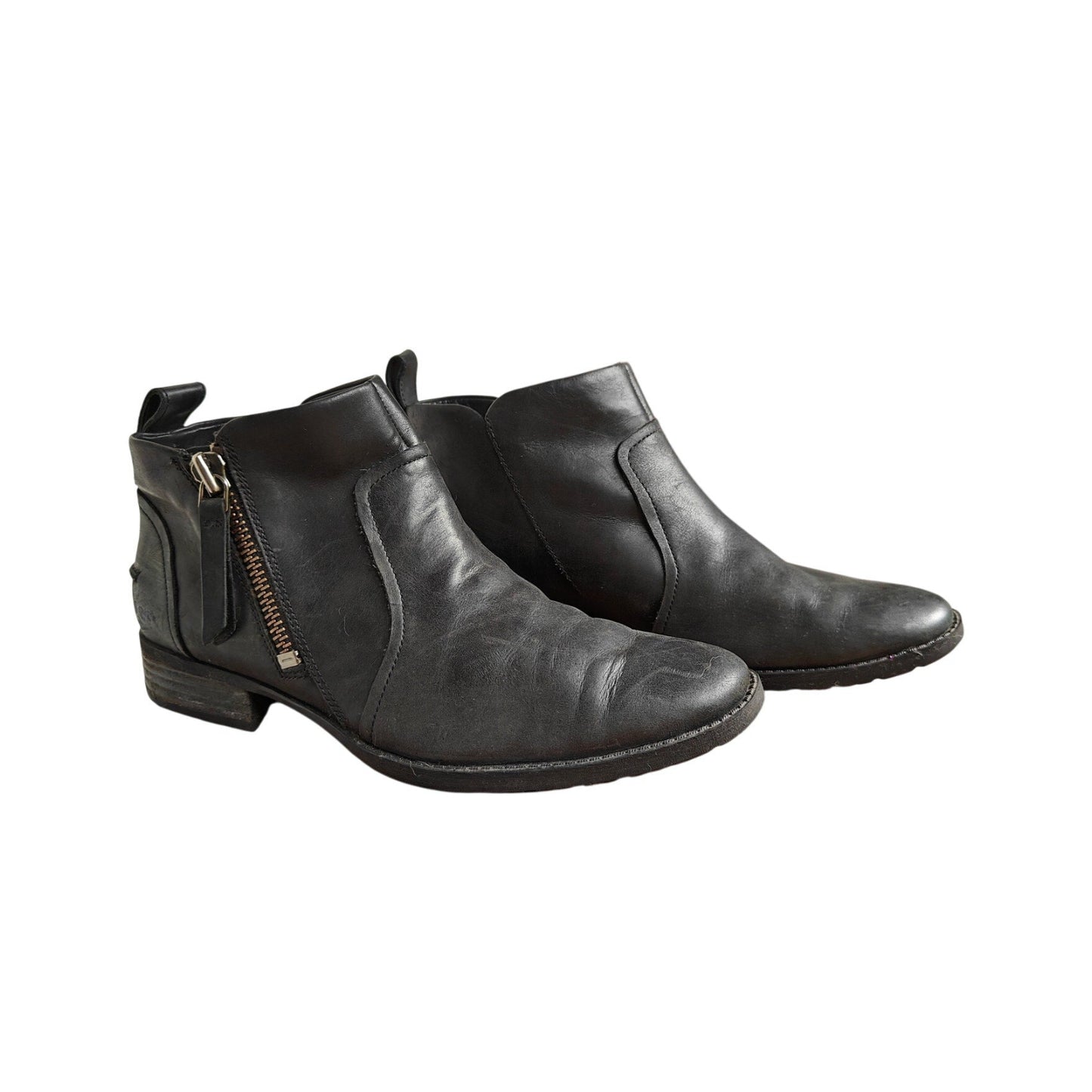 Black Leather Chelsea Ankle Boots