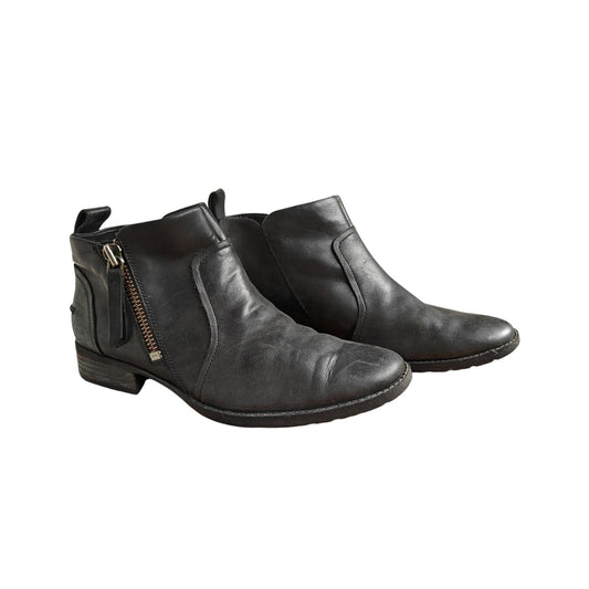 Black Leather Chelsea Ankle Boots
