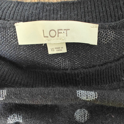 Black With Silver Polka Dot Wool-Blend Sweater