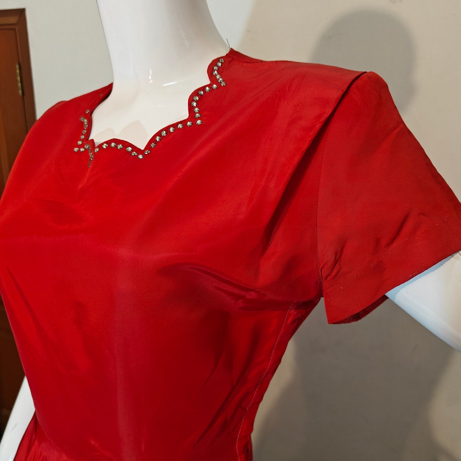 Vintage Red Fit Flare Dress
