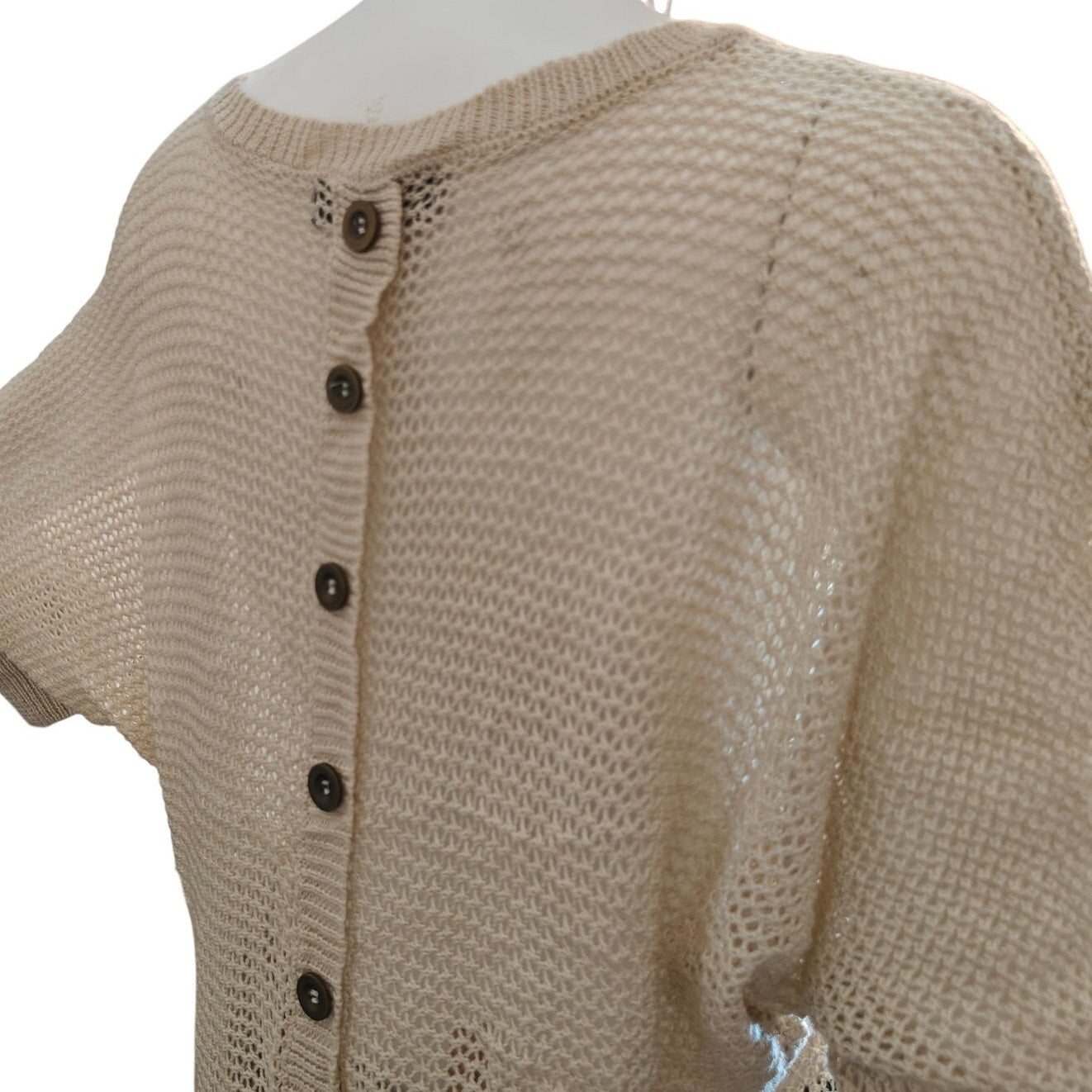 Cream Open Knit Dolman Sleeve Sweater