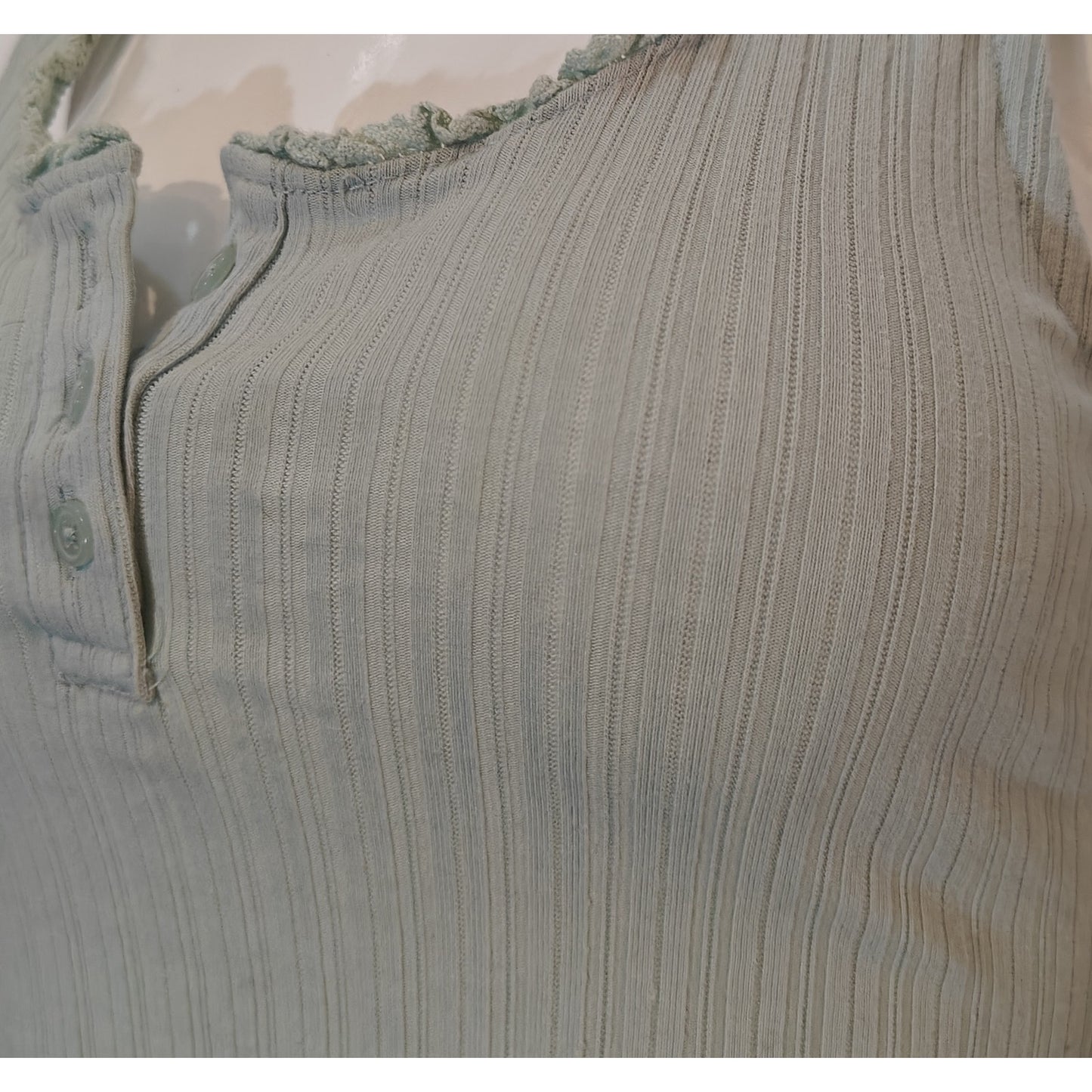 Sage Green Ribbed Crop Tank Top
