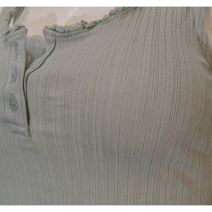 Sage Green Ribbed Crop Tank Top