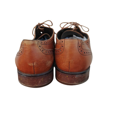 Brown Leather Wingtip Oxford Dress Shoes