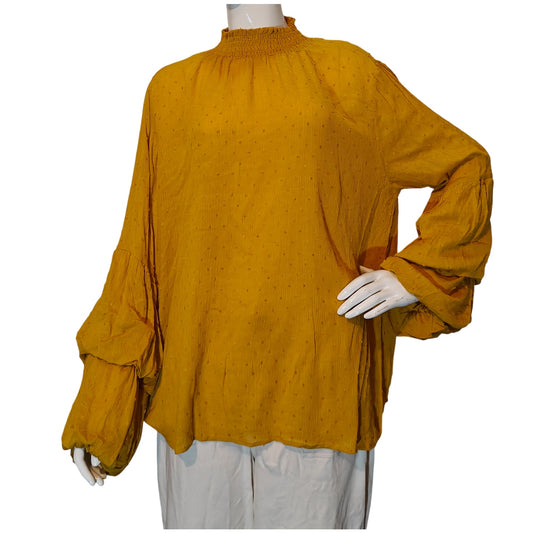 Mustard Yellow Swiss Dot Blouse