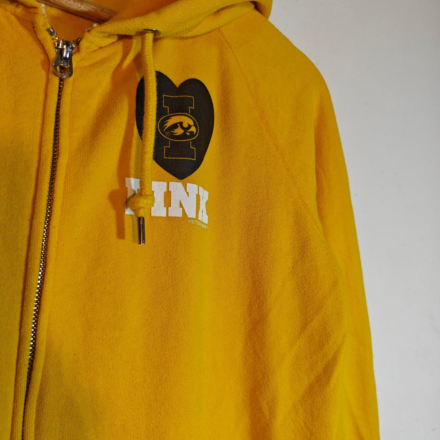 Yellow Iowa Hawkeyes Zip-Up Hoodie With Rhinestone Logo