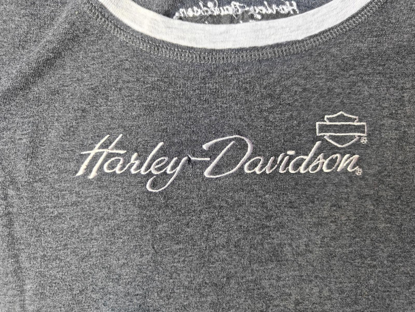 Gray Harley Davidson Ringer T-Shirt