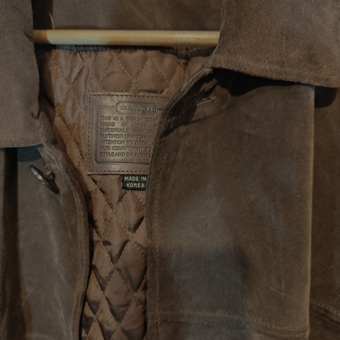 Vintage Brown Suede Leather Car Coat