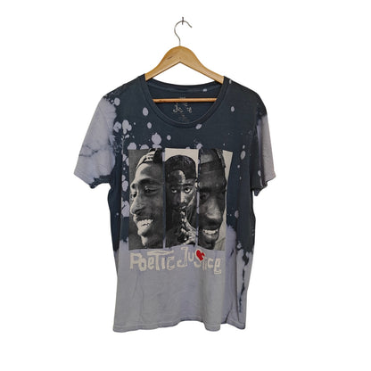 Tupac Poetic Justice Bleach Dye Graphic Tee