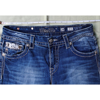 Medium Wash Curvy Crop Bootcut Jeans Size 28
